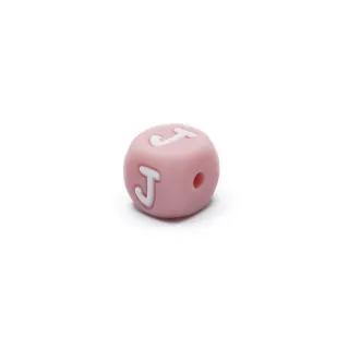Dado letra rosa de silicona para cadenas de chupete y bisutería Rosa