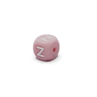Dado letra rosa de silicona para cadenas de chupete y bisutería Rosa