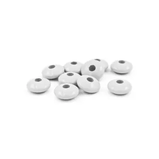 Perline 10x5mm in legno per catenelle ciuccio e bijoux Bianco