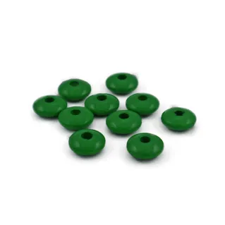 Wooden Beads 10x5mm for Pacifier Chains and Jewelry Green