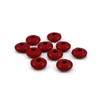 Perles en bois 10x5mm pour chaînes de tétine et bijoux Rouge