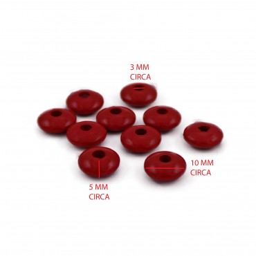 Perlina distanziatori Rosso 10pz