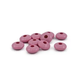 Perlas de madera 10x5mm para cadenas de chupete y joyería Rosa