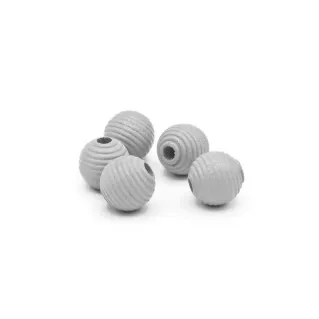 Striped 10mm Wooden Beads for Pacifier Chains and Jewelry 5pcs White