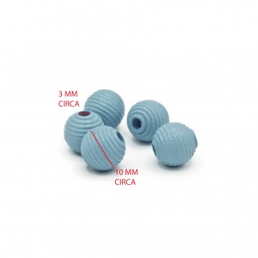 Perline rigate Azzurro 5pz