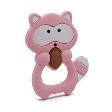 Ciondolo dentizione Orsetto in silicone BPA free Rosa