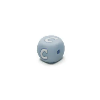 Blue Silicone Letter Cube for Pacifier Chains and Jewelry Azzurro