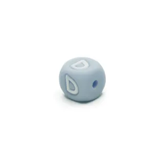 Dado letra azul de silicona para cadenas de chupetes y bisutería Azzurro
