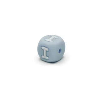 Blue Silicone Letter Cube for Pacifier Chains and Jewelry Azzurro