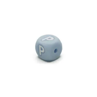 Blue Silicone Letter Cube for Pacifier Chains and Jewelry Azzurro