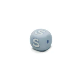 Blue Silicone Letter Cube for Pacifier Chains and Jewelry Azzurro