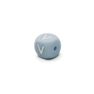 Blue Silicone Letter Cube for Pacifier Chains and Jewelry Azzurro