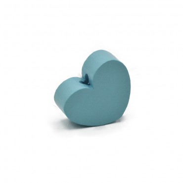 Perlina legno Cuoricino Azzurro