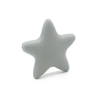 Big Star Spacer Bead in Silicone for Pacifier Chains Grigio chiaro