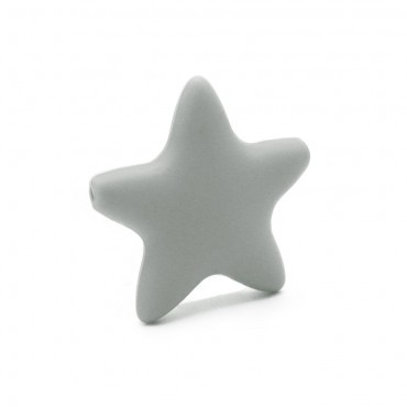 Perlina distanziatore stella big in silicone per catenelle ciuccio 40mm Grigio chiaro