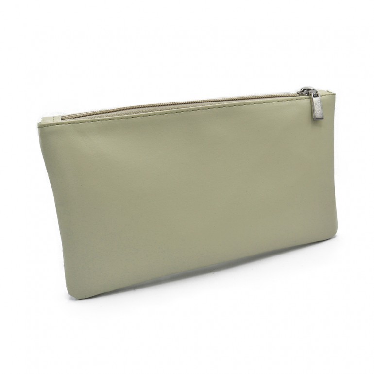Pochette Ecopelle Zip Avorio