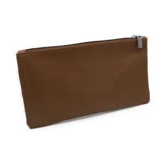 Leatherette Pouch with Zip Tool Holder Made in Italy 24x13cm Cuoio