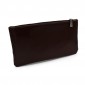 Pochette Ecopelle Zip Marrone