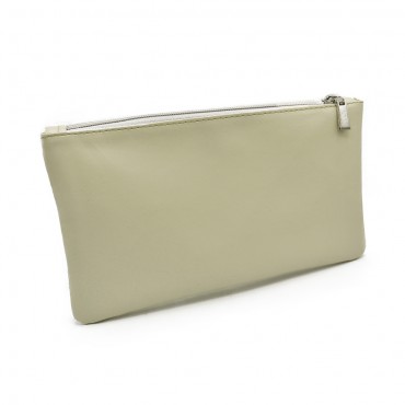 Pochette Ecopelle Zip Panna