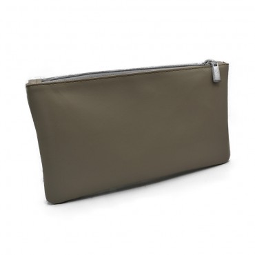 Pochette Ecopelle Zip Tortora