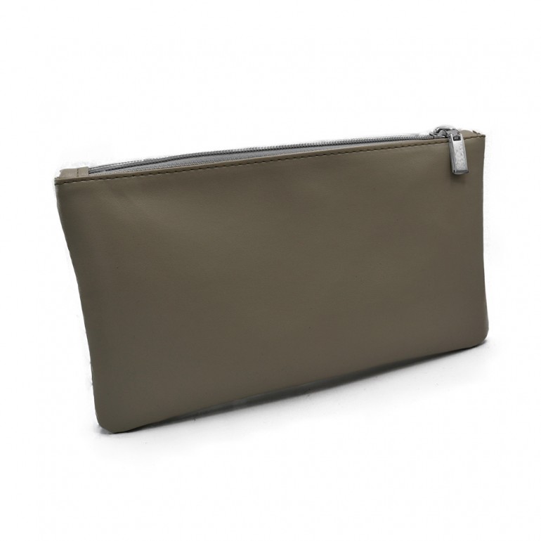 Pochette Ecopelle Zip Tortora