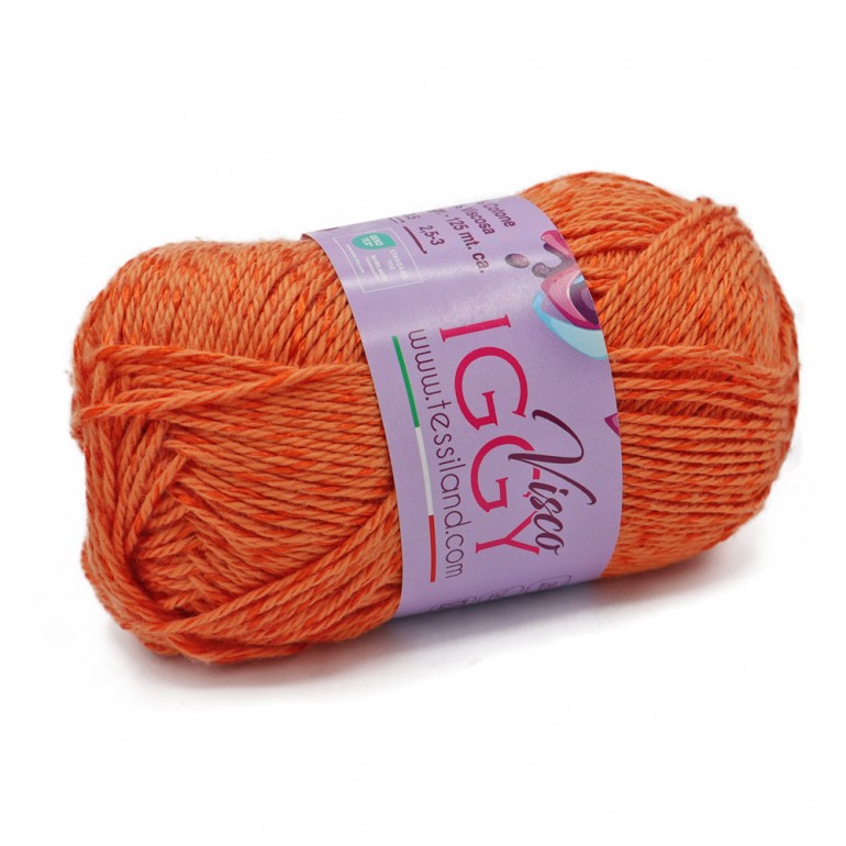 Cotton and Viscose Ball ViscoIggy Orange 50 grams | Tessiland