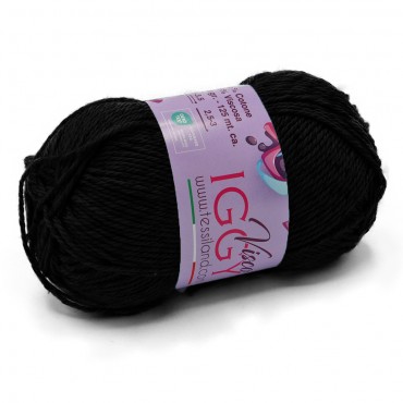 ViscoIggy misto cotone viscosa n3 gomitolo 50g Nero