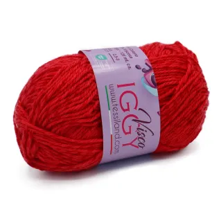 ViscoIggy mélange coton viscose n3 pelote 50g Rouge