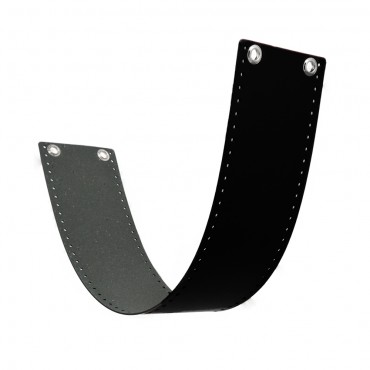 Set borsa AlexQueen fascia ecopelle per borse a uncinetto 80x14cm Nero