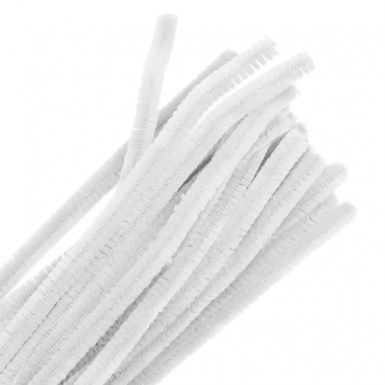 Fili di ciniglia modellabili metallo scovolino Bianco