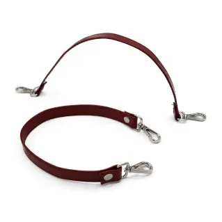 Poignées Simples en simili cuir avec mousquetons fabriqués en Italie Bordeaux