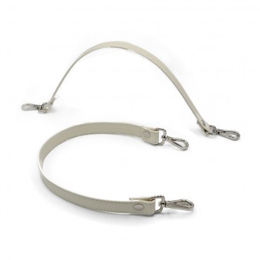 Manici Simples in ecopelle con moschettoni made in Italy Panna