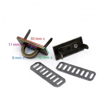 Ponticelli con placca  rettangolare 30x13 Bronzo 2pz