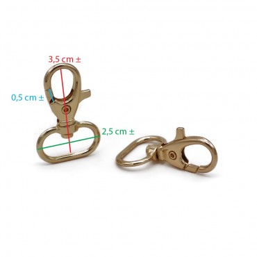 Moschettoni Goccia 35x25 Oro 2pz