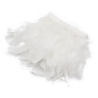 Frangia di piume naturali per applicazioni borse e abbigliamento Bianco