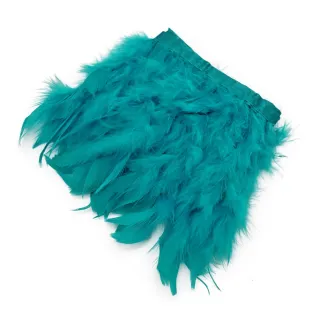 Frange en plumes naturelles pour applications sur sacs et vêtements Turchese