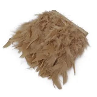 Frangia di piume naturali per applicazioni borse e abbigliamento Beige