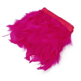 Fronde de plumas naturales para aplicaciones en bolsos y ropa Fuxia