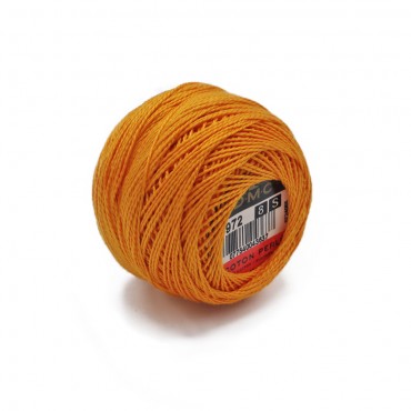 Cotone Perlè DMC n 8 gomitolo 10g Giallo Scuro 972