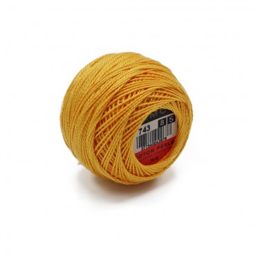 Cotone Perlè DMC n 8 gomitolo 10g Giallo Scuro 743