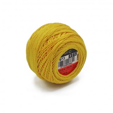 Cotone Perlè DMC n 8 gomitolo 10g Giallo 973