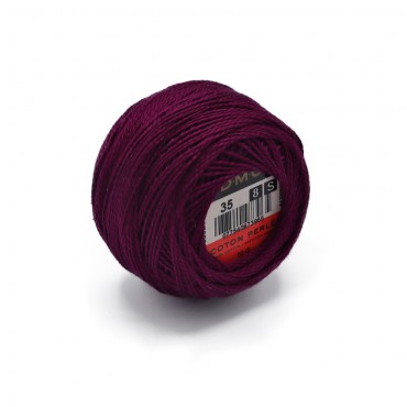 Cotone Perlè DMC n 8 gomitolo 10g Prugna 35