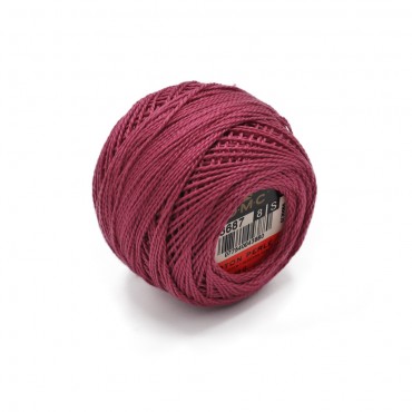 Cotone Perlè DMC n 8 gomitolo 10g Magenta 3687