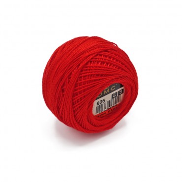 Cotone Perlè DMC n 8 gomitolo 10g Fuoco 606