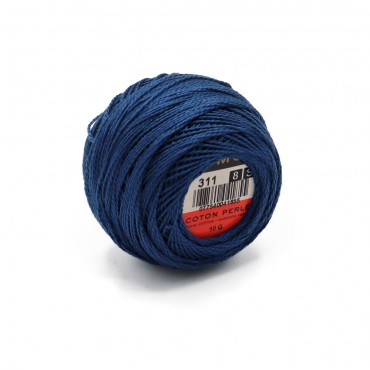 Cotone Perlè DMC n 8 gomitolo 10g Blu 311