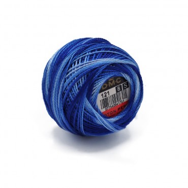 Cotone Perlè DMC n 8 gomitolo 10g Blu 121
