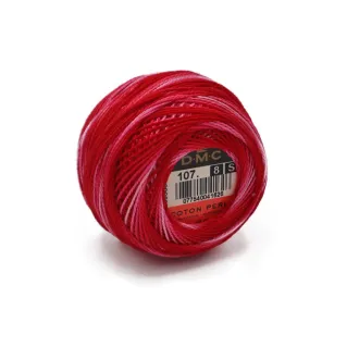 DMC Pearl Cotton No 8 10g ball Rosso 107