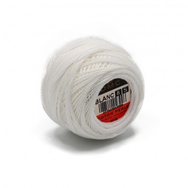 Cotone Perlè DMC n 8 gomitolo 10g Bianco blanc