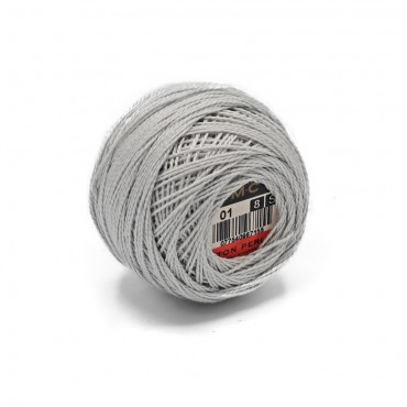 Cotone Perlè DMC n 8 gomitolo 10g Grigio Chiaro 01
