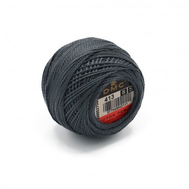 Cotone Perlè DMC n 8 gomitolo 10g Grigio Scuro 413